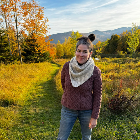 Finished Project! Pressed Flowers Shawl in Cricket