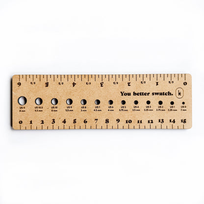 Kelbourne Woolens Goods 6" Ruler with Needle Gauge